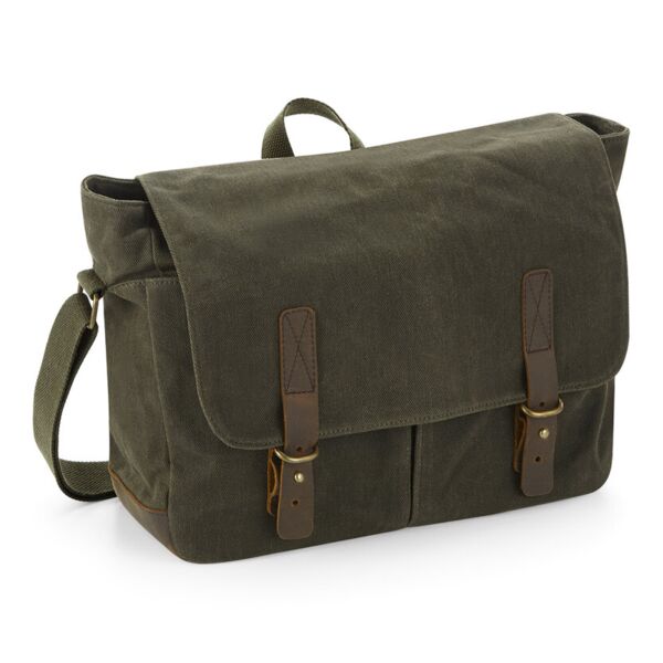 Heritage waxed canvas messenger Thumbnail